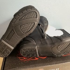 Vulcan V300 Men's Black Leather 'Velocity' Motorcycle Racing Sport Boots Sz 9.5